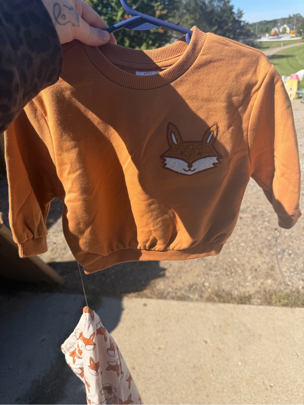 Cat & Jack Rust Orange Fox Face Sweatshirt
